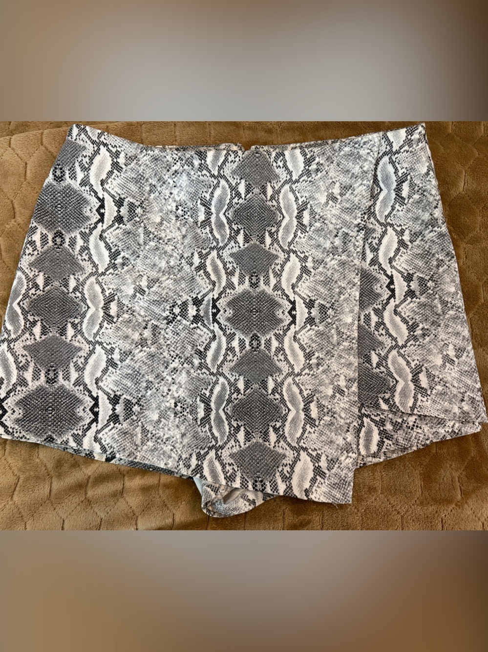 She + Sky Snake Print Shorts in Black and White